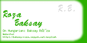 roza baksay business card